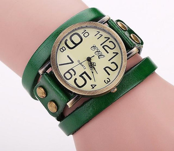Vintage Cow leather Bracelet Watch