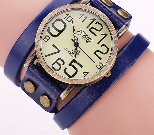 Vintage Cow leather Bracelet Watch