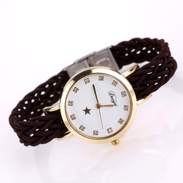 Braided Leather Wrist Watch