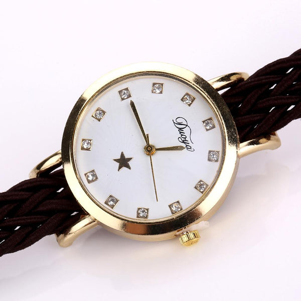 Braided Leather Wrist Watch