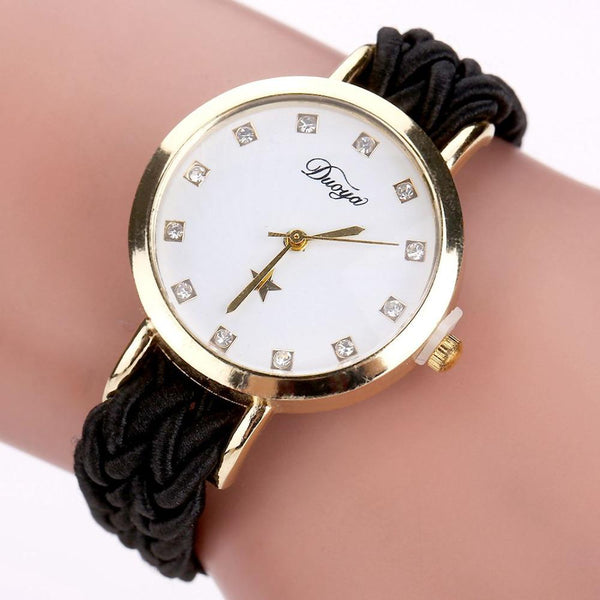 Braided Leather Wrist Watch