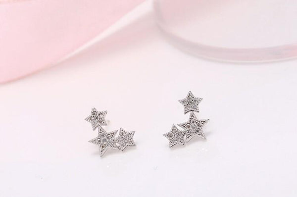 Three Star Stud Earrings
