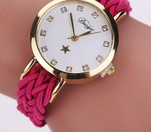 Braided Leather Wrist Watch