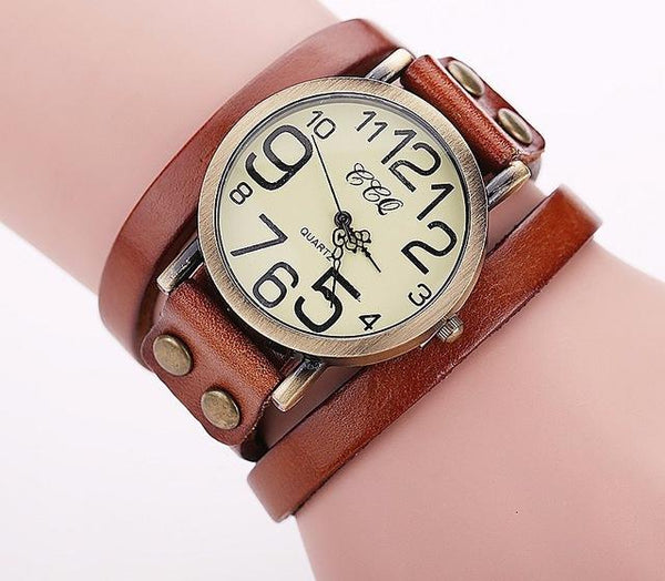 Vintage Cow leather Bracelet Watch