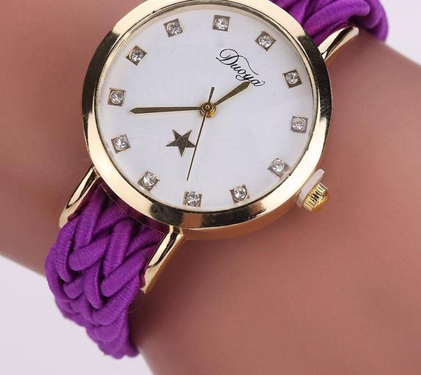 Braided Leather Wrist Watch