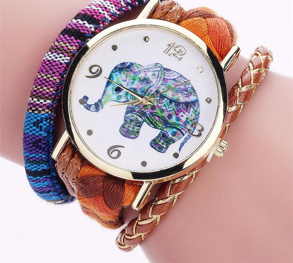 Braided Elephant Fashion Watch