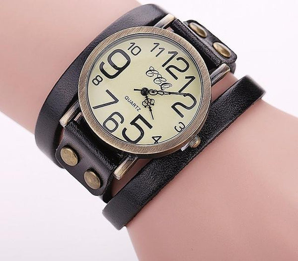 Vintage Cow leather Bracelet Watch