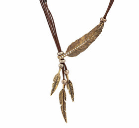 Alloy Feather Statement Necklaces