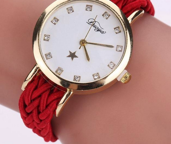 Braided Leather Wrist Watch