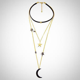 Alloy Stars Moon Necklaces