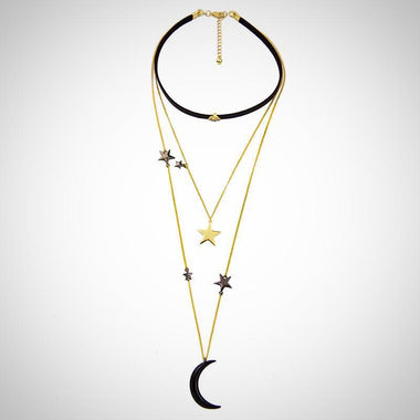 Alloy Stars Moon Necklaces