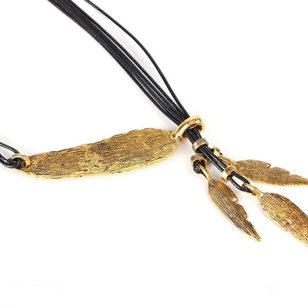 Alloy Feather Statement Necklaces