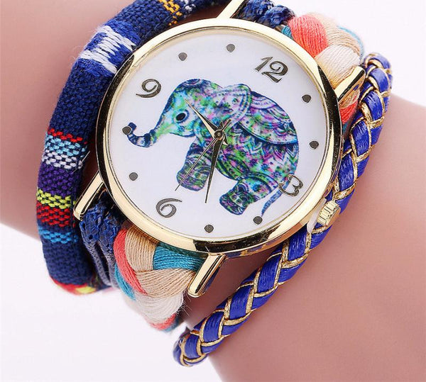 Braided Elephant Fashion Watch