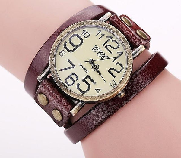 Vintage Cow leather Bracelet Watch