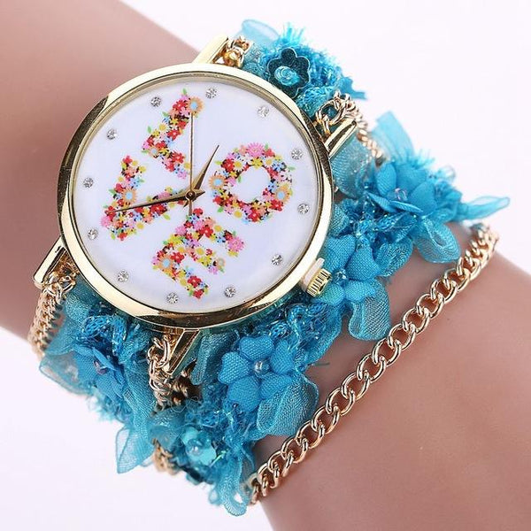 Flower Eiffel Tower Bracelet Wristwatch