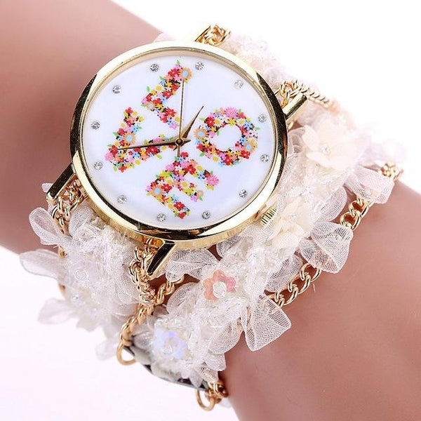 Flower Eiffel Tower Bracelet Wristwatch